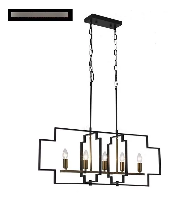 LAMPARA COLGANTE NEGRA METALICA VINTAGE INDUSTRIAL 5 LUCES - 1