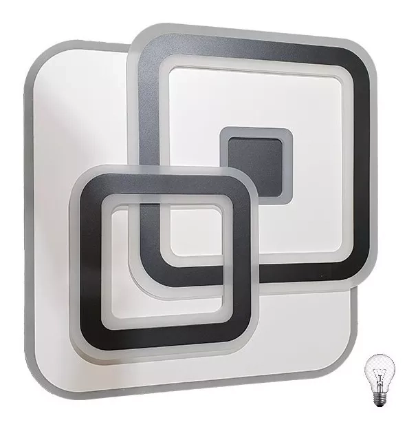 LÁMPARA TECHO LED CUADRADA BLANCO NEGRO POTENTE CR APP - 1