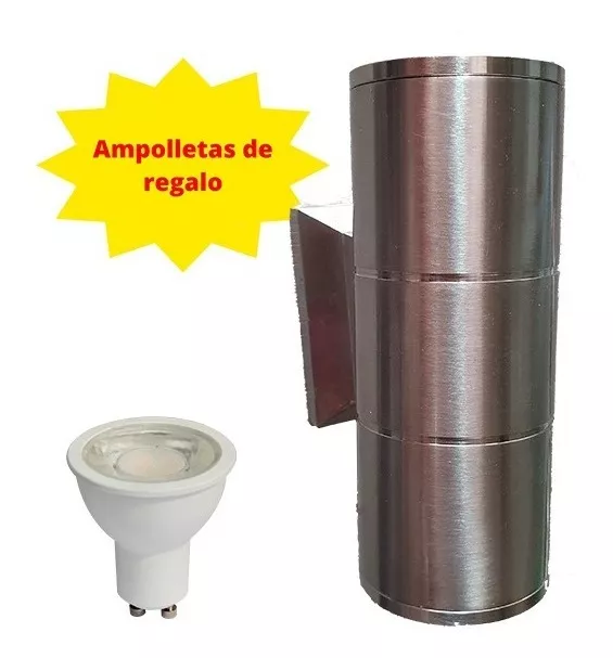 APLIQUE PARED EXTERIOR TUBULAR METALICO INCLUYE AMPOLLETAS - 2