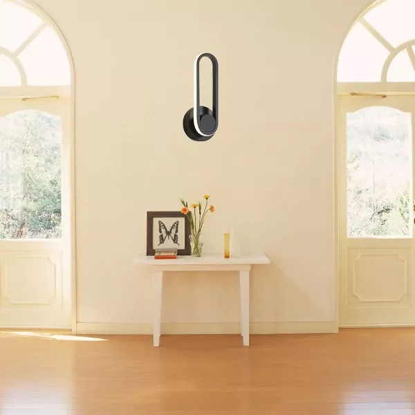 APLIQUE DE PARED LED NEGRO METALICO 14 W CALIDO - 2