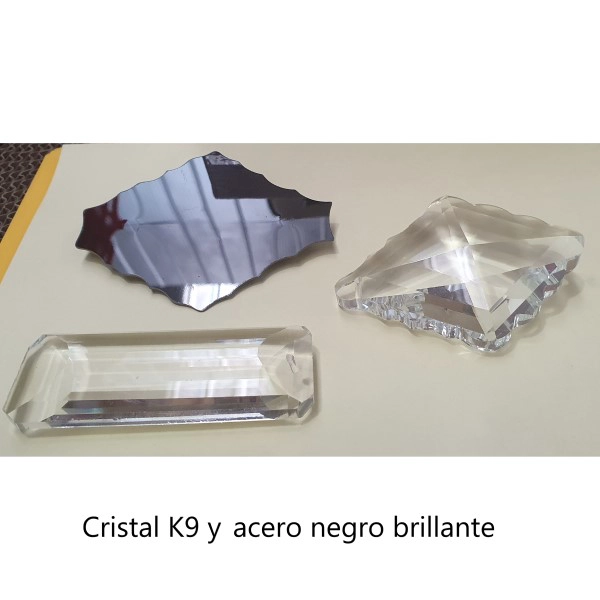 LAMPARA COLGANTE METAL DORADO CRISTAL K9 8 SOQUETES E14 - 3