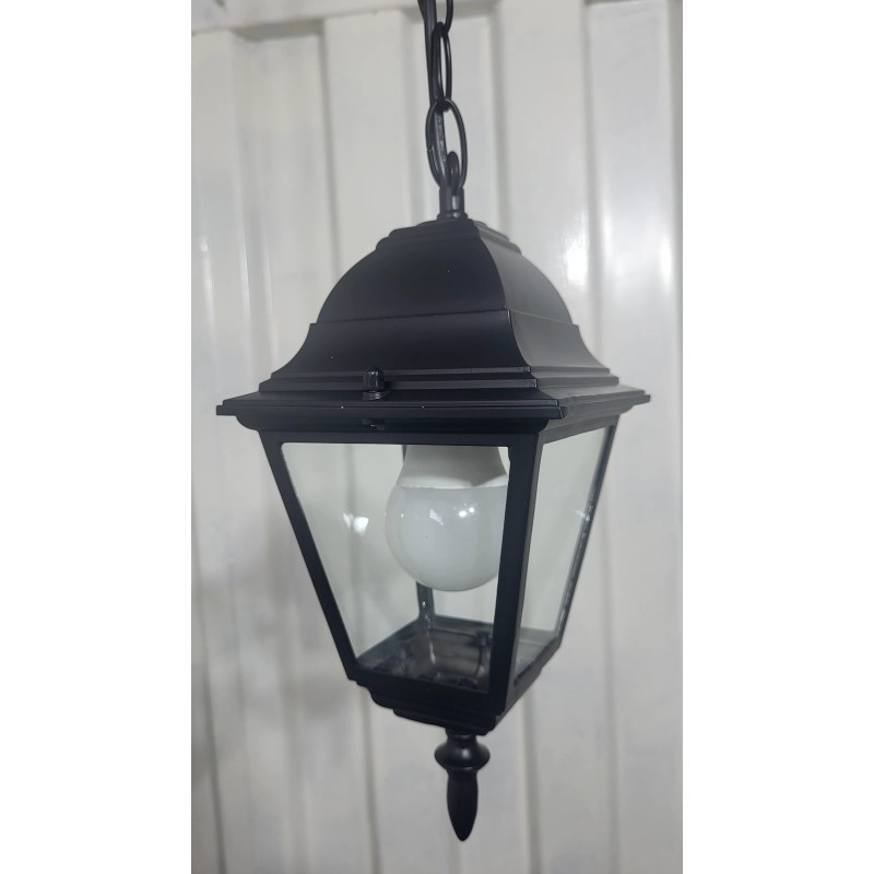 FAROL COLGANTE EXTERIOR METÁLICO SOQUETE E27 NEGRO - 2