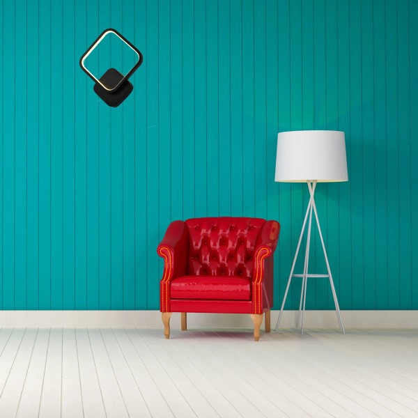 APLIQUE PARED LED NEGRO ELEGANTE 12W LUZ CALIDA - 3
