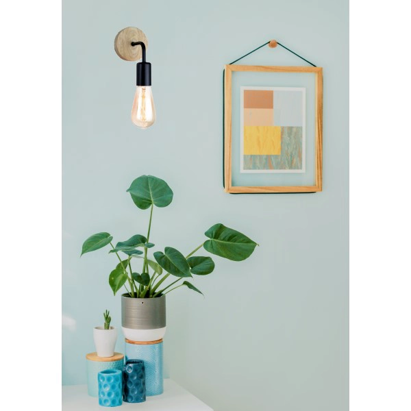 PACK 2 APLIQUES PARED METAL MADERA VINTAGE INDUSTRIAL - 2