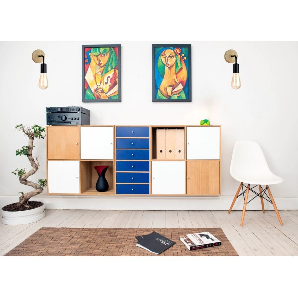 PACK 2 APLIQUES PARED METAL MADERA VINTAGE INDUSTRIAL - 4
