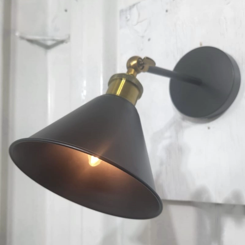 PACK 2 APLIQUES PARED NEGRO BRONCE VINTAGE INDUSTRIAL - 1