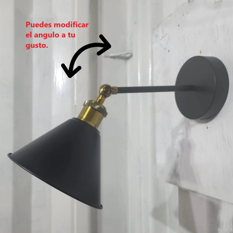 PACK 2 APLIQUES PARED NEGRO BRONCE VINTAGE INDUSTRIAL - 2