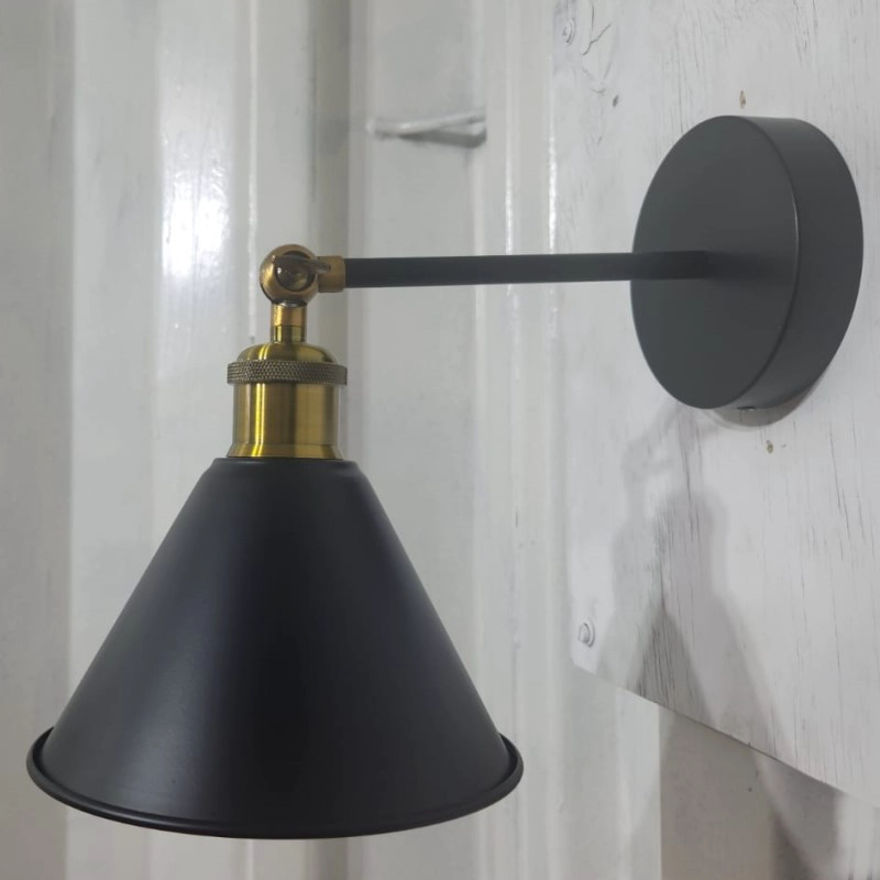 PACK 2 APLIQUES PARED NEGRO BRONCE VINTAGE INDUSTRIAL - 4