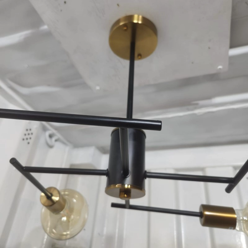 LAMPARA DE TECHO NEGRO BRONCE CON 4 AMPOLLETAS DE 12.5 CM DE REGALO - 6