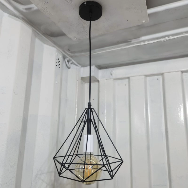 LAMPARA COLGANTE VINTAGE INDUSTRIAL ENORME AMPOLLETA G95 DE REGALO - 3