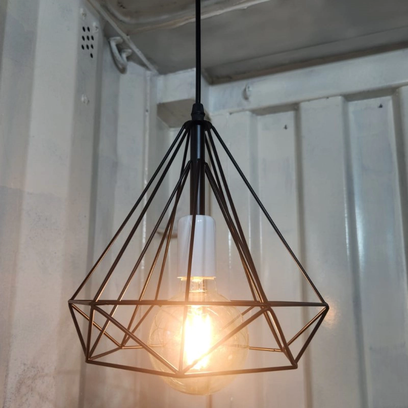LAMPARA COLGANTE VINTAGE INDUSTRIAL ENORME AMPOLLETA G95 DE REGALO - 4