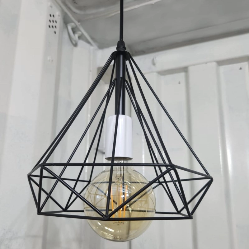 LAMPARA COLGANTE VINTAGE INDUSTRIAL ENORME AMPOLLETA G95 DE REGALO - 5