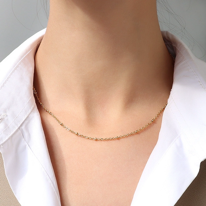 CADENA LUX JOYAS BAÑO ORO AMARILLO 18K ESLABONES PELOTITAS L - 2