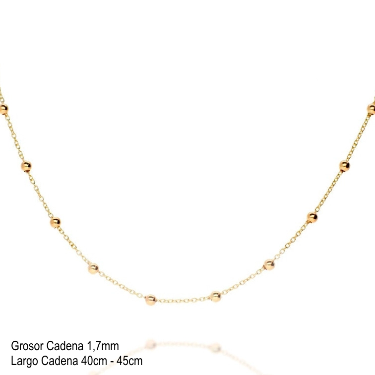 CADENA LUX JOYAS BAÑO ORO AMARILLO 18K ESLABONES PELOTITAS L - 5