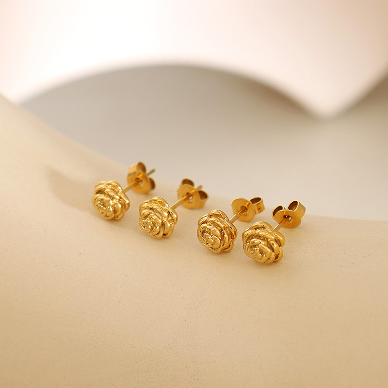 AROS LUX JOYAS BAÑO ORO AMARILLO 18K PEGADOS ROSA - 2