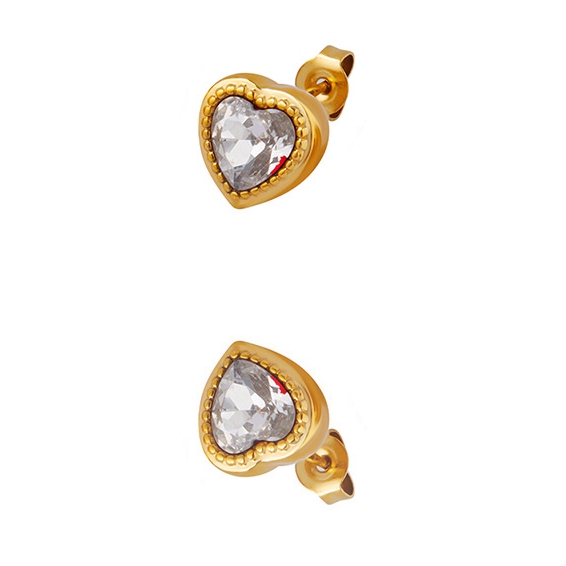 AROS LUX JOYAS BAÑO ORO AMARILLO 18K PEGADOS CORAZÓN CIRCÓN - 1