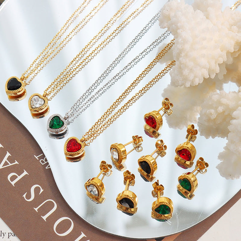 AROS LUX JOYAS BAÑO ORO AMARILLO 18K PEGADOS CORAZÓN CIRCÓN - 2