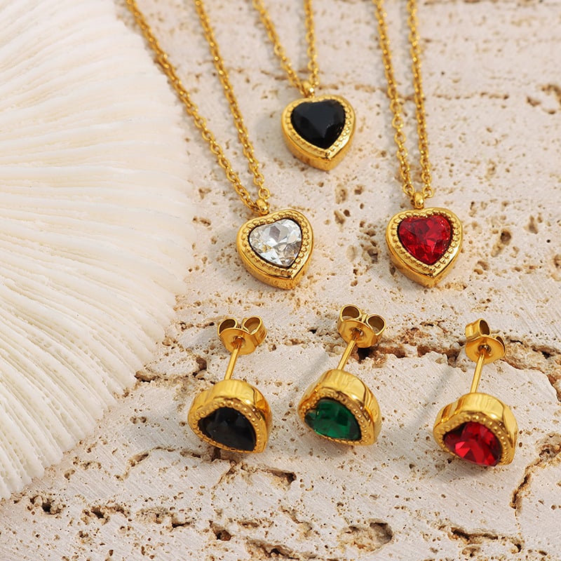 AROS LUX JOYAS BAÑO ORO AMARILLO 18K PEGADOS CORAZÓN CIRCÓN - 3