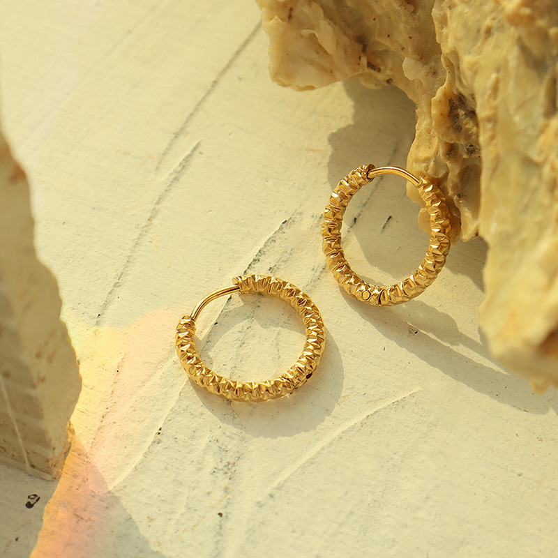 AROS BAÑO ORO EN COLOR AMARILLO 18K ARGOLLAS DISEÑO - 2