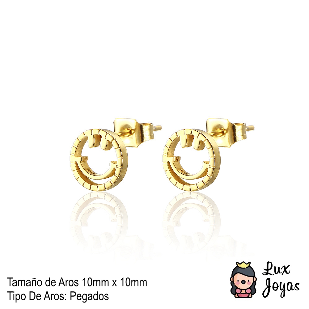 AROS LUX JOYAS BAÑO ORO AMARILLO 18K PEGADOS SMILE - 4