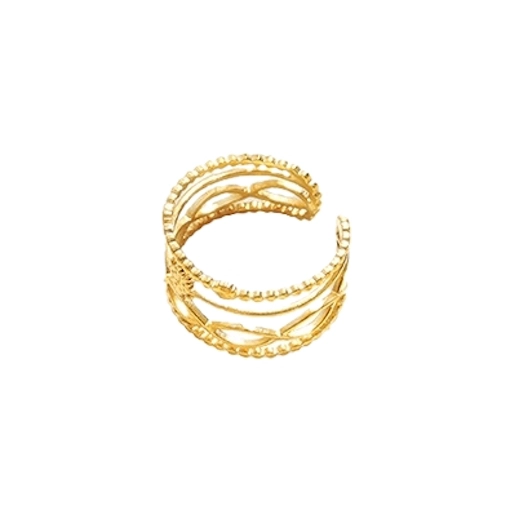 ANILLO BAÑO ORO AMARILLO 18K INFINITO SOL AJUSTABLE - 1