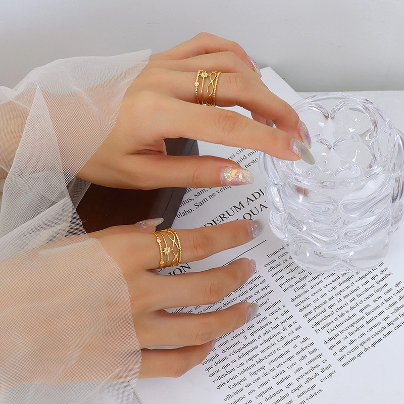 ANILLO BAÑO ORO AMARILLO 18K INFINITO SOL AJUSTABLE - 2