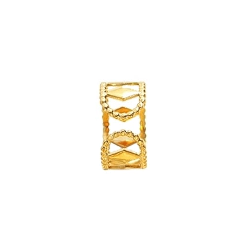 ANILLO LUX JOYAS BAÑO ORO AMARILLO 18K ROMBOS AJUSTABLE - 1