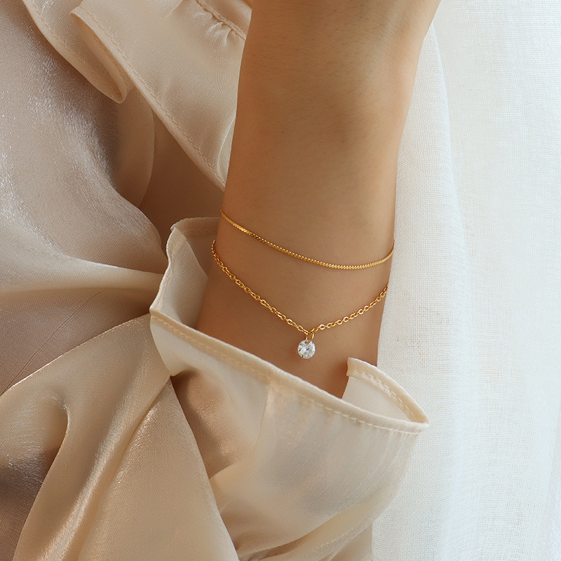 PULSERA BAÑO ORO EN COLOR AMARILLO 18K DOBLE PUNTO DE LUZ - 3