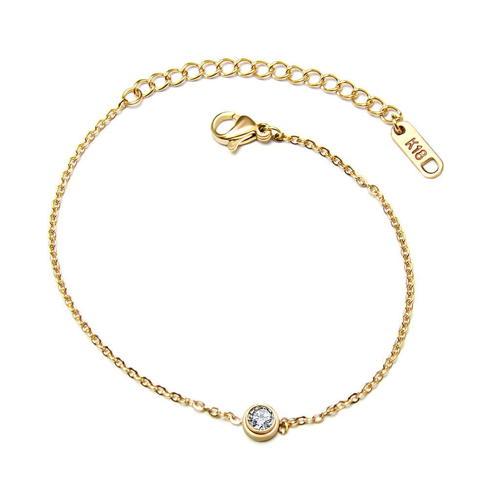 PULSERA LUX JOYAS BAÑO ORO AMARILLO 18K PUNTO DE LUZ - 1