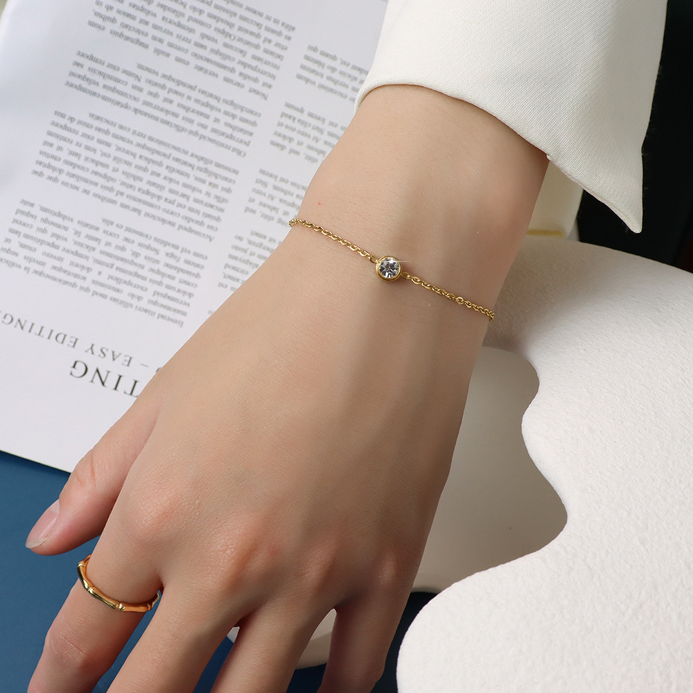PULSERA LUX JOYAS BAÑO ORO AMARILLO 18K PUNTO DE LUZ - 3