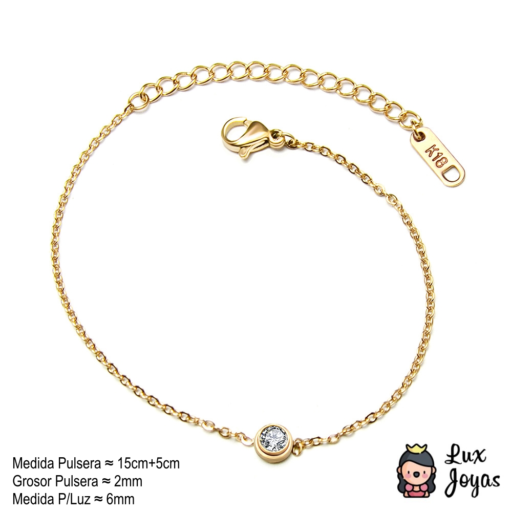 PULSERA LUX JOYAS BAÑO ORO AMARILLO 18K PUNTO DE LUZ - 5