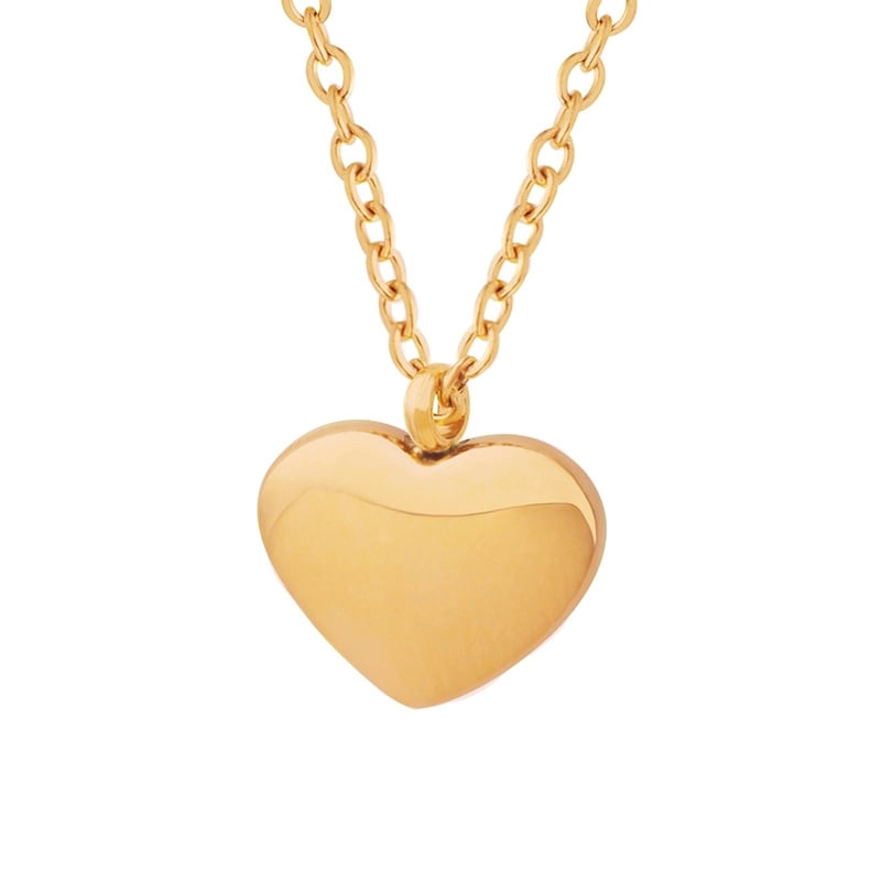 COLLAR LUX JOYAS BANO ORO ROSADO 18K CORAZON LISO