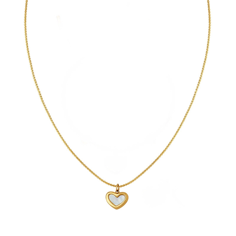 COLLAR BANO ORO AMARILLO 18K CINTILLO CORAZON NACAR