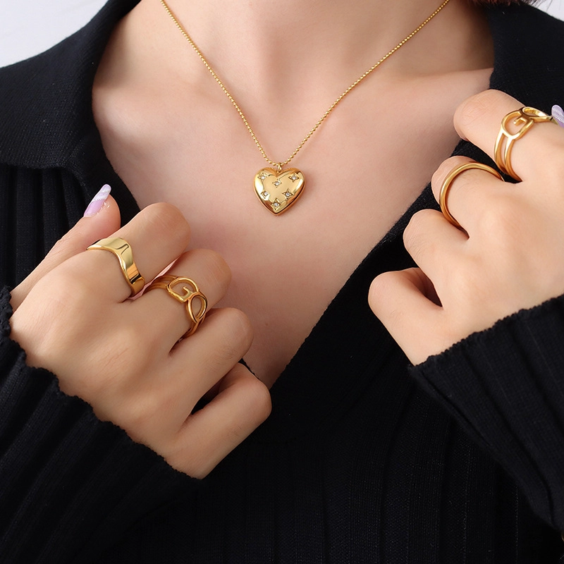 COLLAR LUX JOYAS BAÑO ORO AMARILLO 18K CORAZÓN L CIRCONES - 4