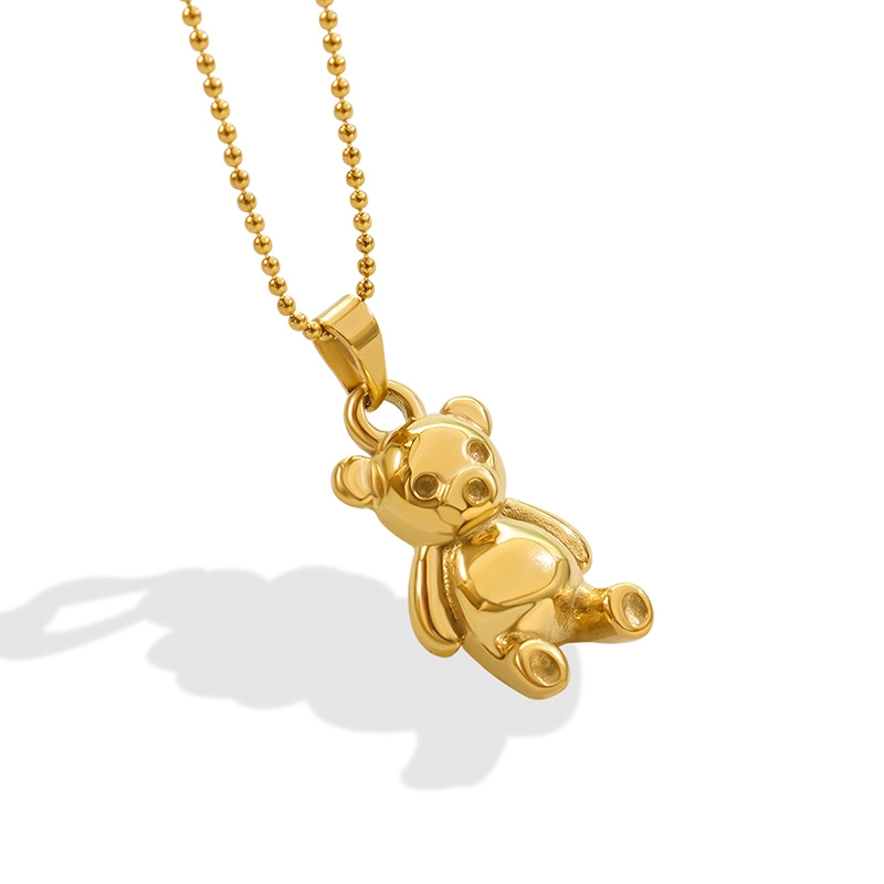 COLLAR LUX JOYAS BANO ORO AMARILLO 18K PELOTITAS OSITO
