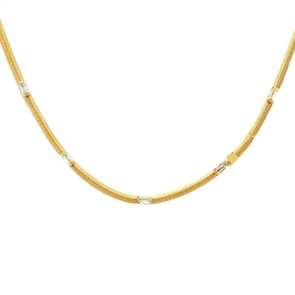 COLLAR BANO ORO EN COLOR AMARILLO 18K CINTILLO CIRCONES