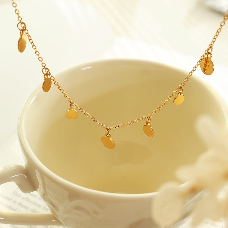 COLLAR BAÑO ORO EN COLOR AMARILLO 18K CÍRCULOS - 4