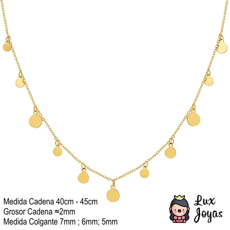 COLLAR BAÑO ORO EN COLOR AMARILLO 18K CÍRCULOS - 6