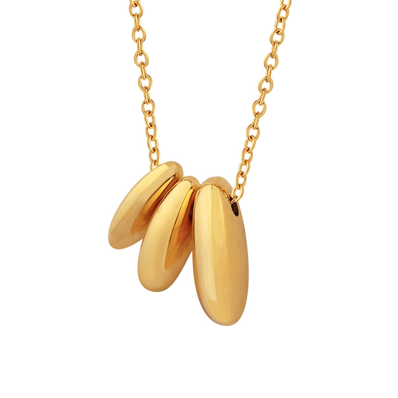 COLLAR LUX JOYAS BAÑO ORO AMARILLO 18K POROTITOS - 1
