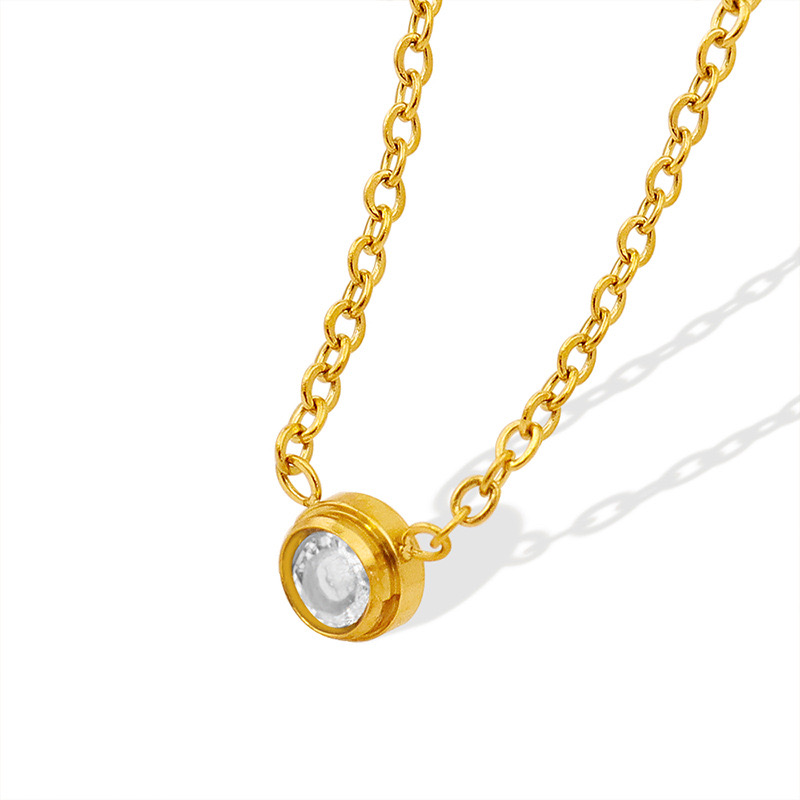 COLLAR LUX JOYAS BAÑO ORO AMARILLO 18K PUNTO DE LUZ 6MM - 1