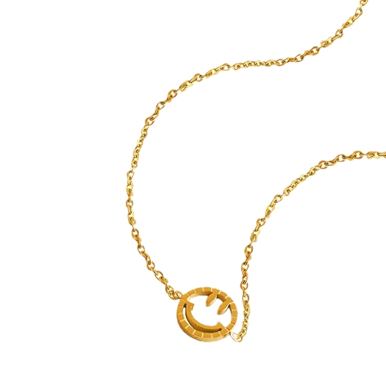 COLLAR LUX JOYAS BAÑO ORO AMARILLO 18K SMILE - 1