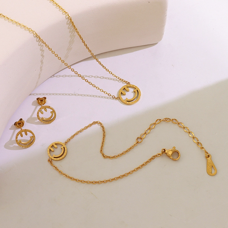 COLLAR LUX JOYAS BAÑO ORO AMARILLO 18K SMILE - 3