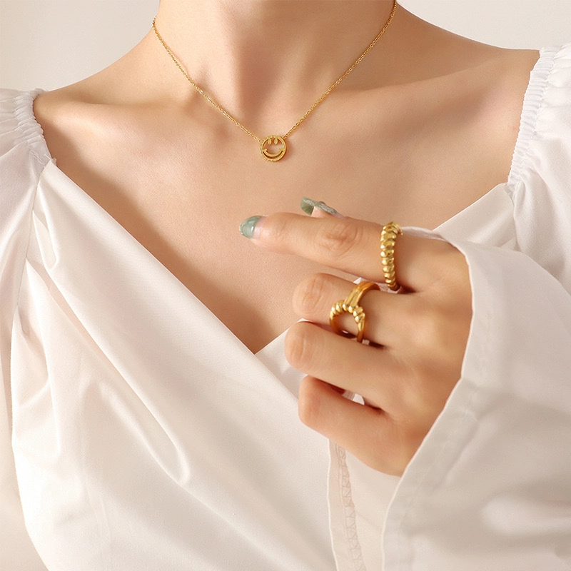 COLLAR LUX JOYAS BAÑO ORO AMARILLO 18K SMILE - 4