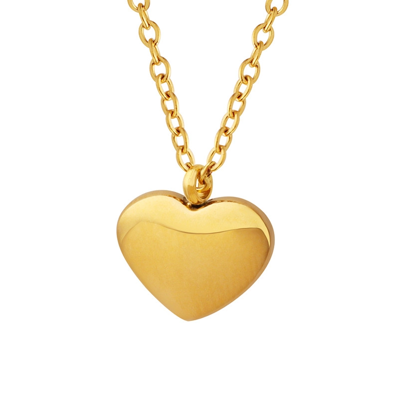 COLLAR LUX JOYAS BAÑO ORO AMARILLO 18K CORAZÓN LISO - 1