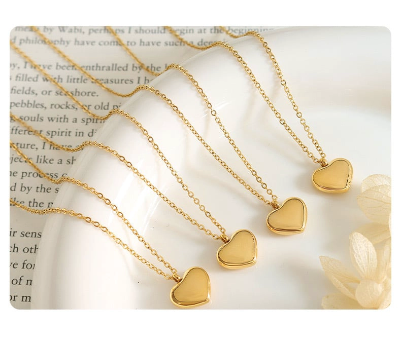 COLLAR LUX JOYAS BAÑO ORO AMARILLO 18K CORAZÓN LISO - 3
