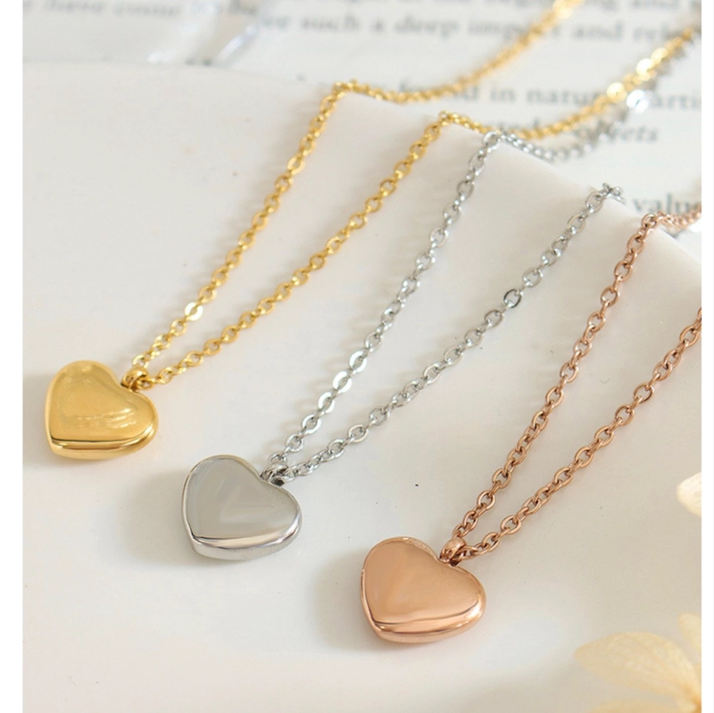 COLLAR LUX JOYAS BAÑO ORO AMARILLO 18K CORAZÓN LISO - 4