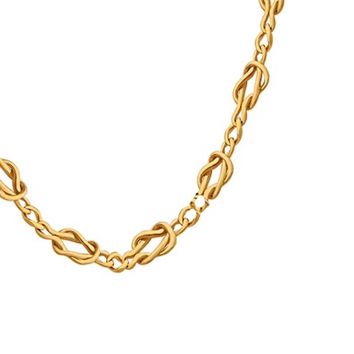 COLLAR BAÑO ORO AMARILLO 18K NUDO LLANO GRUMET - 2