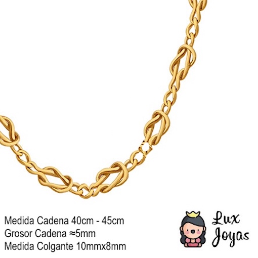 COLLAR BAÑO ORO AMARILLO 18K NUDO LLANO GRUMET - 6