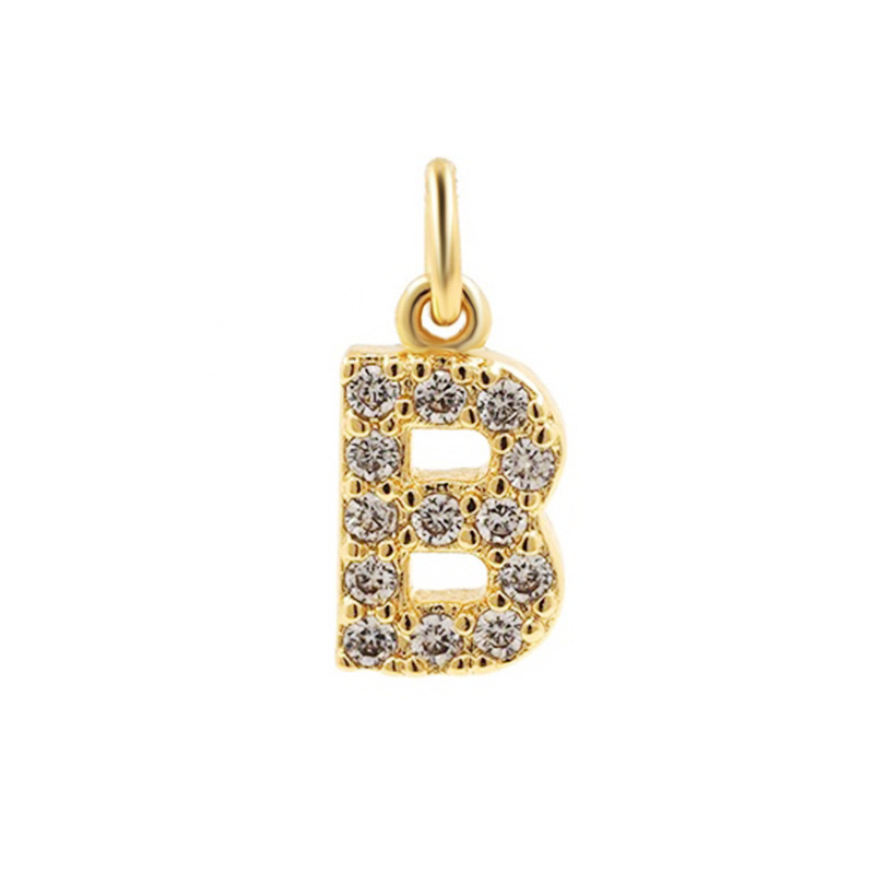 COLLAR LUX JOYAS BAÑO ORO 18K LETRA INICIAL B BRILLITOS TEJIDO DRAGÓN - 2