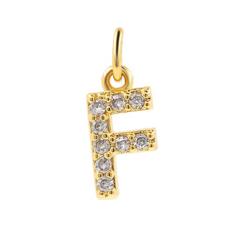 COLLAR LUX JOYAS BAÑO ORO 18K LETRA INICIAL F BRILLITOS TEJIDO DRAGÓN - 2